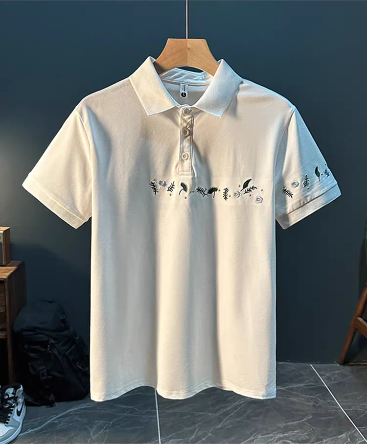 Botanic Trail Embroidered Piqué Polo T-Shirt - Image 4