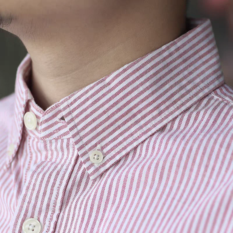 Crimson Pinstripe Heritage Cotton Shirt - Image 3
