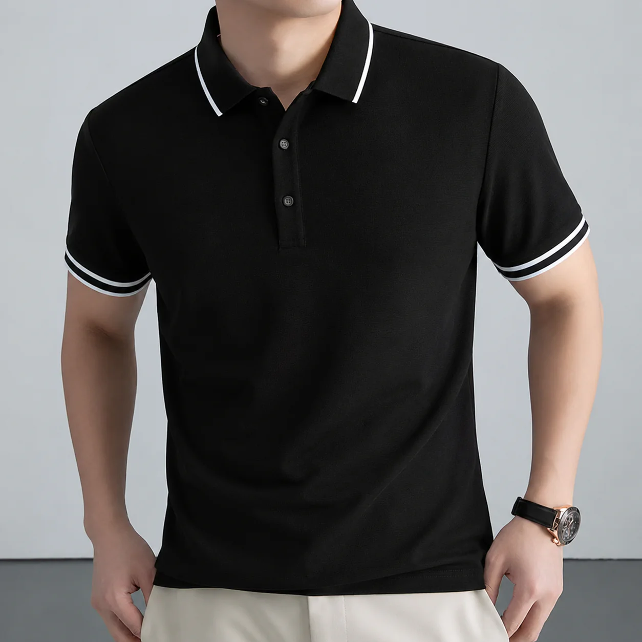 EdgeLine Contrast Tip Polo T-Shirt - Image 3