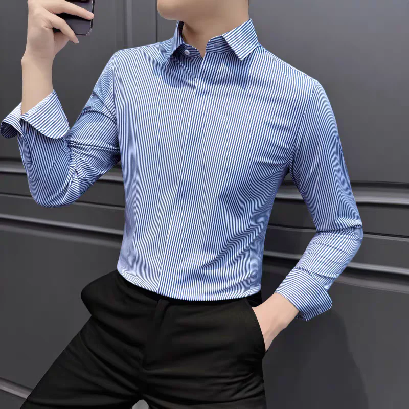 Executive Line Pinstripe Cotton Shirt - Image 3