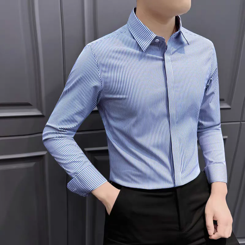 Executive Line Pinstripe Cotton Shirt - Image 4
