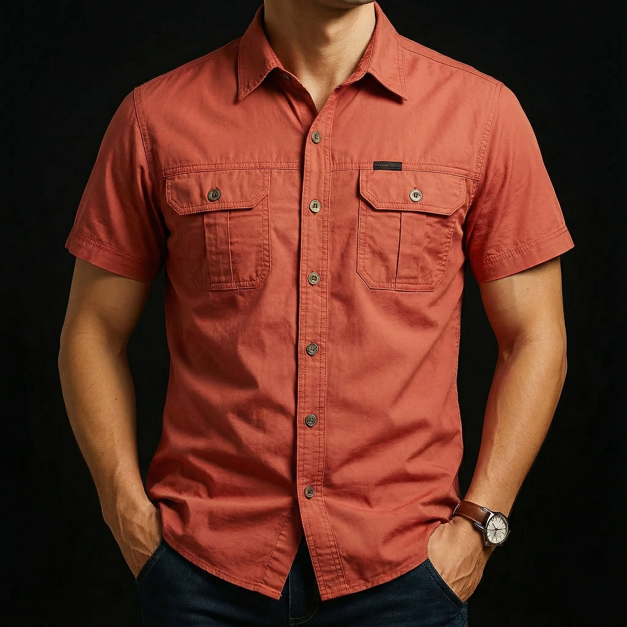 Exquiso Cotton Cargo Half Sleeve Shirts - Image 3