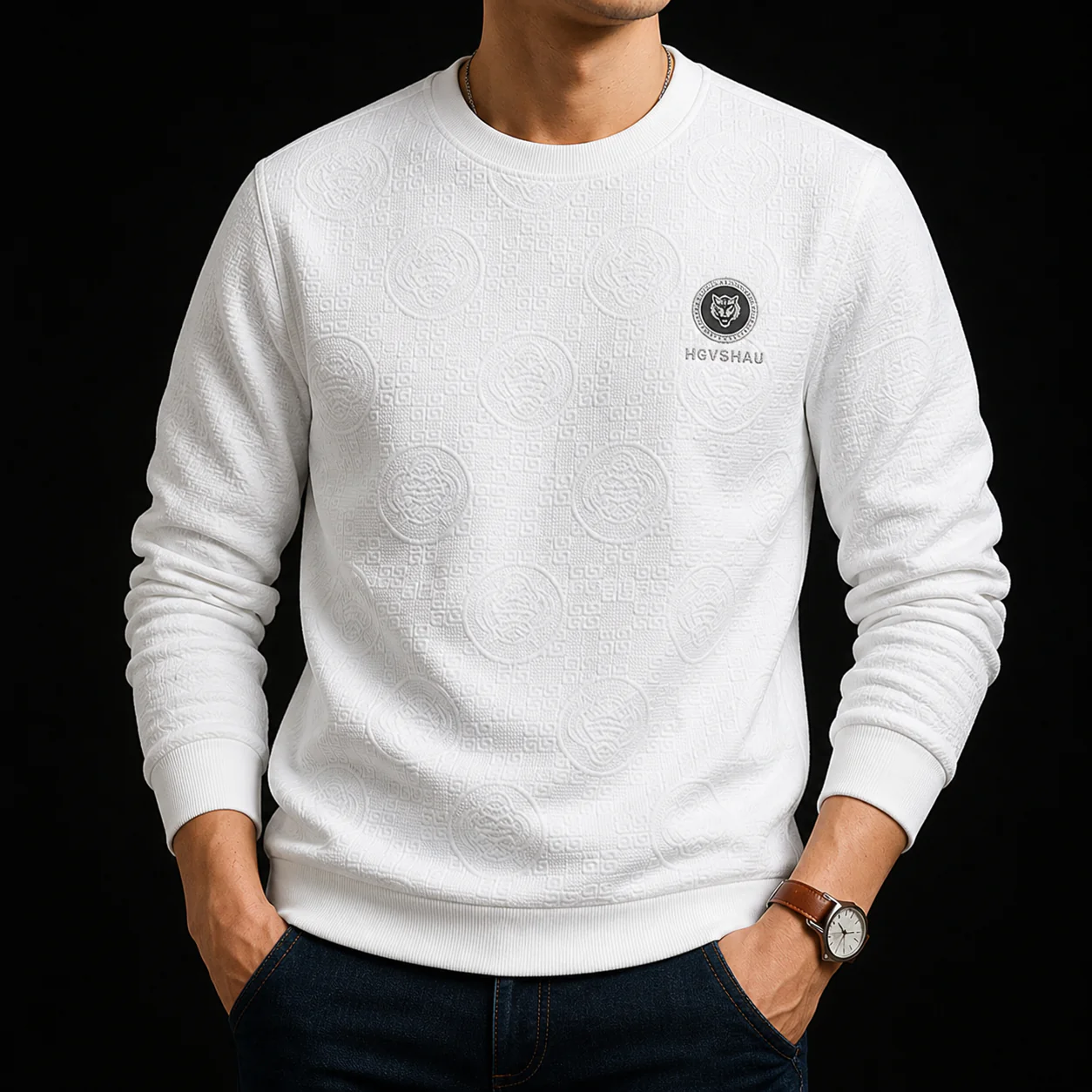 Ivory Dominion Embossed Crest T-Shirt - Image 3
