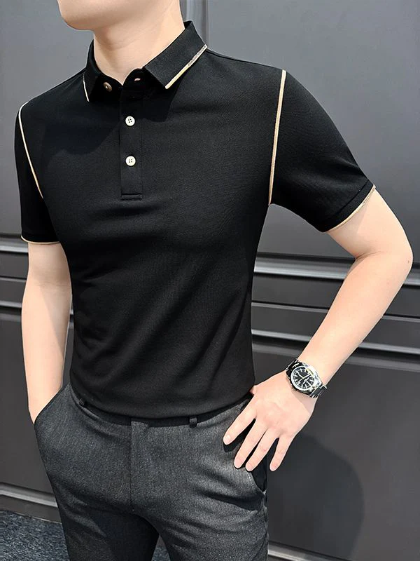 SleekCraft Dual-Tone Polo T-Shirt - Image 4